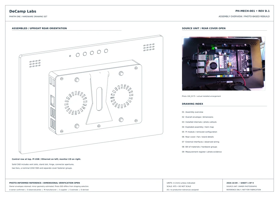 Sheet 1: Assembly overview